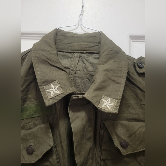 Vintage Italian Military Field Jacket Mens Lightweight Army Combat Olive L - Picture 3 of 6
